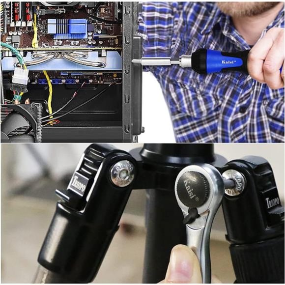 87Piece Ratcheting ScrewdriverSet Ratchet Wrench Magnetic Drive Kit 67Multi-Size - Picture 4 of 7